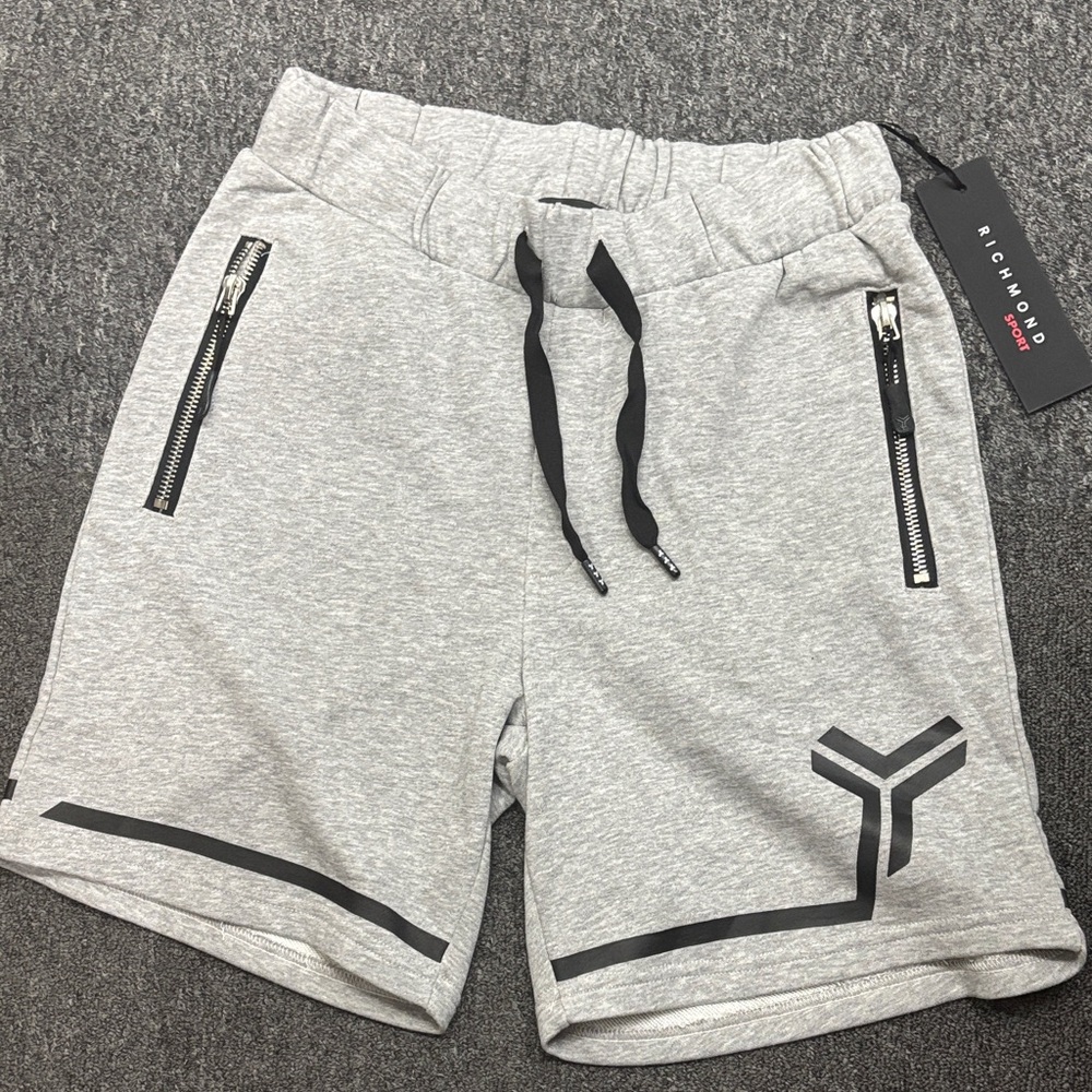 Richmond Men's Athletic Gray Shorts with Black Accents
